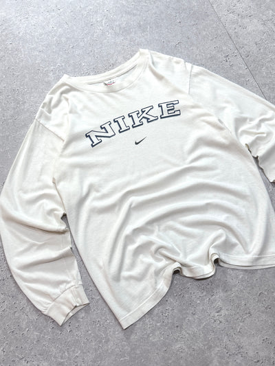 Vintage 90s Nike Spellout Long Sleeve Tee (M)