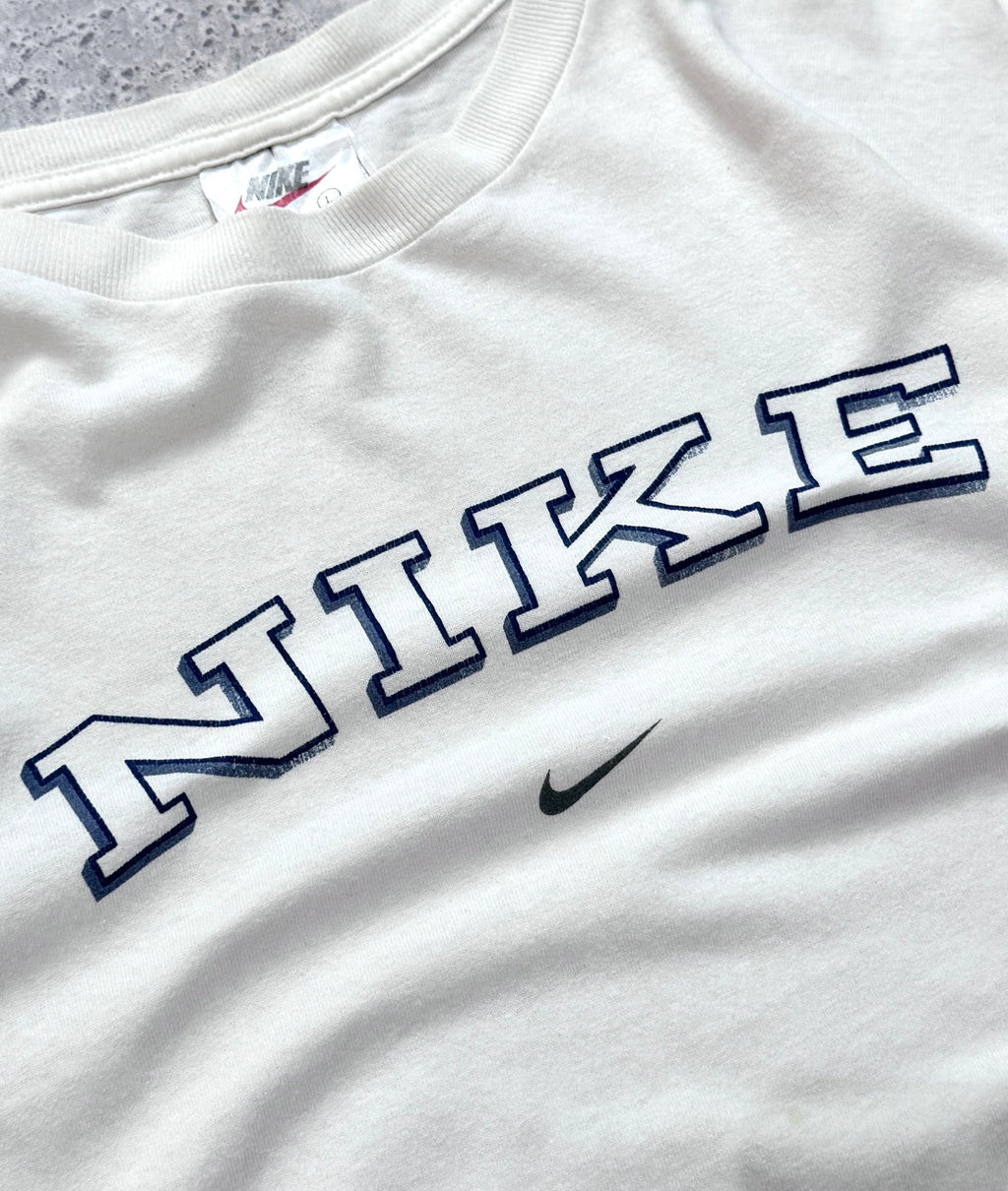 Vintage 90s Nike Spellout Long Sleeve Tee (M)