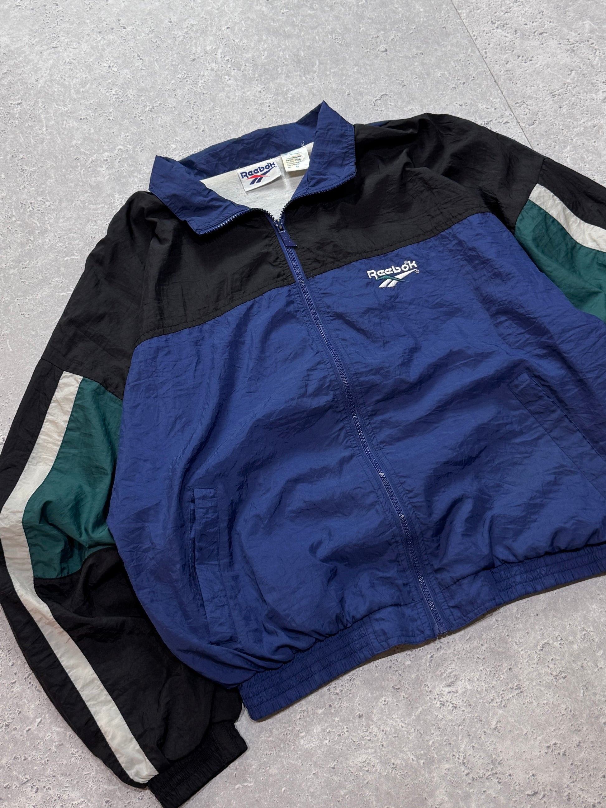 Vintage 90s Reebok Colour Block Windbreaker Jacket (M)