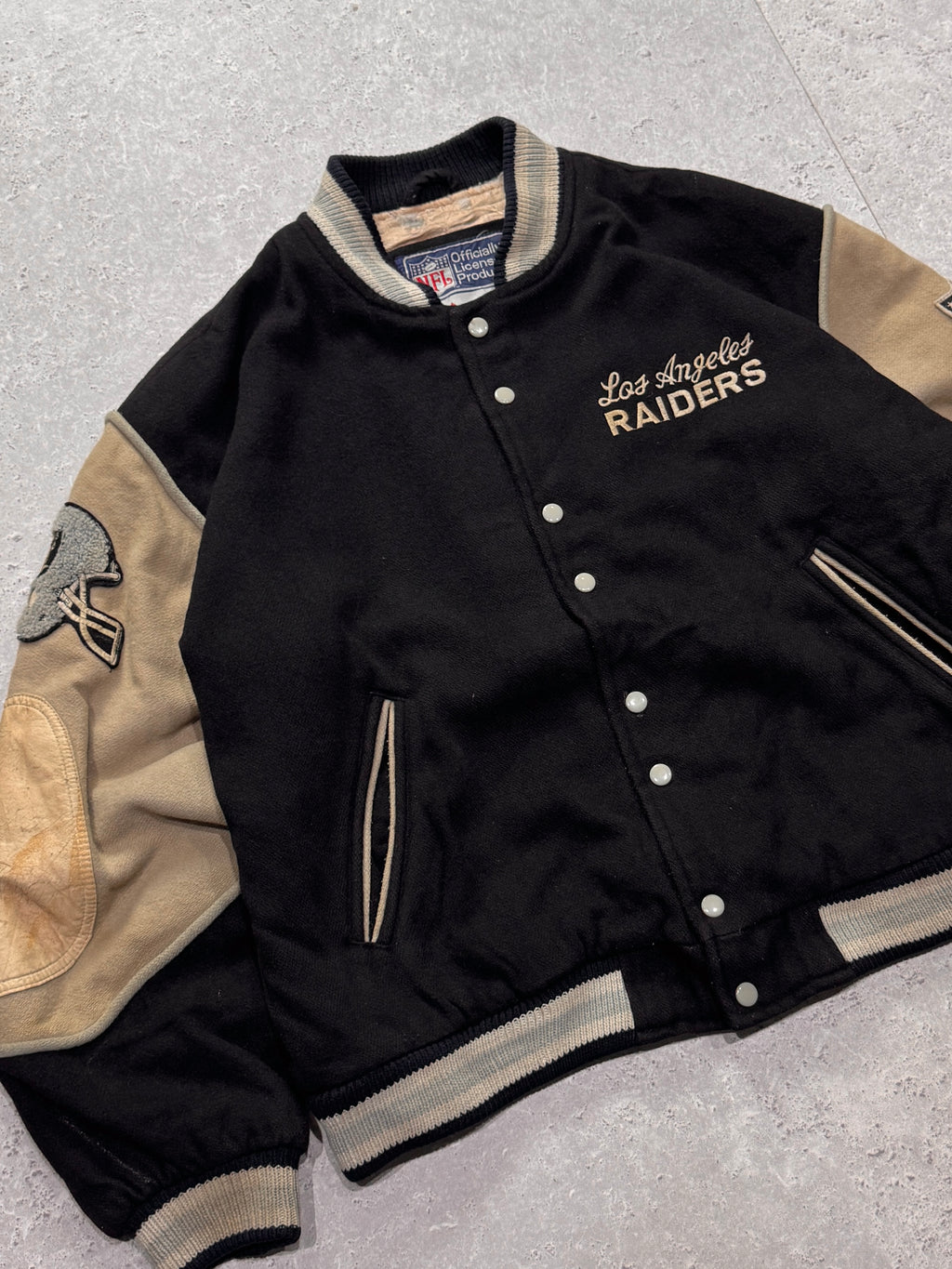 Vintage 90s Los Angeles Raiders NFL Varsity Jacket (XL)