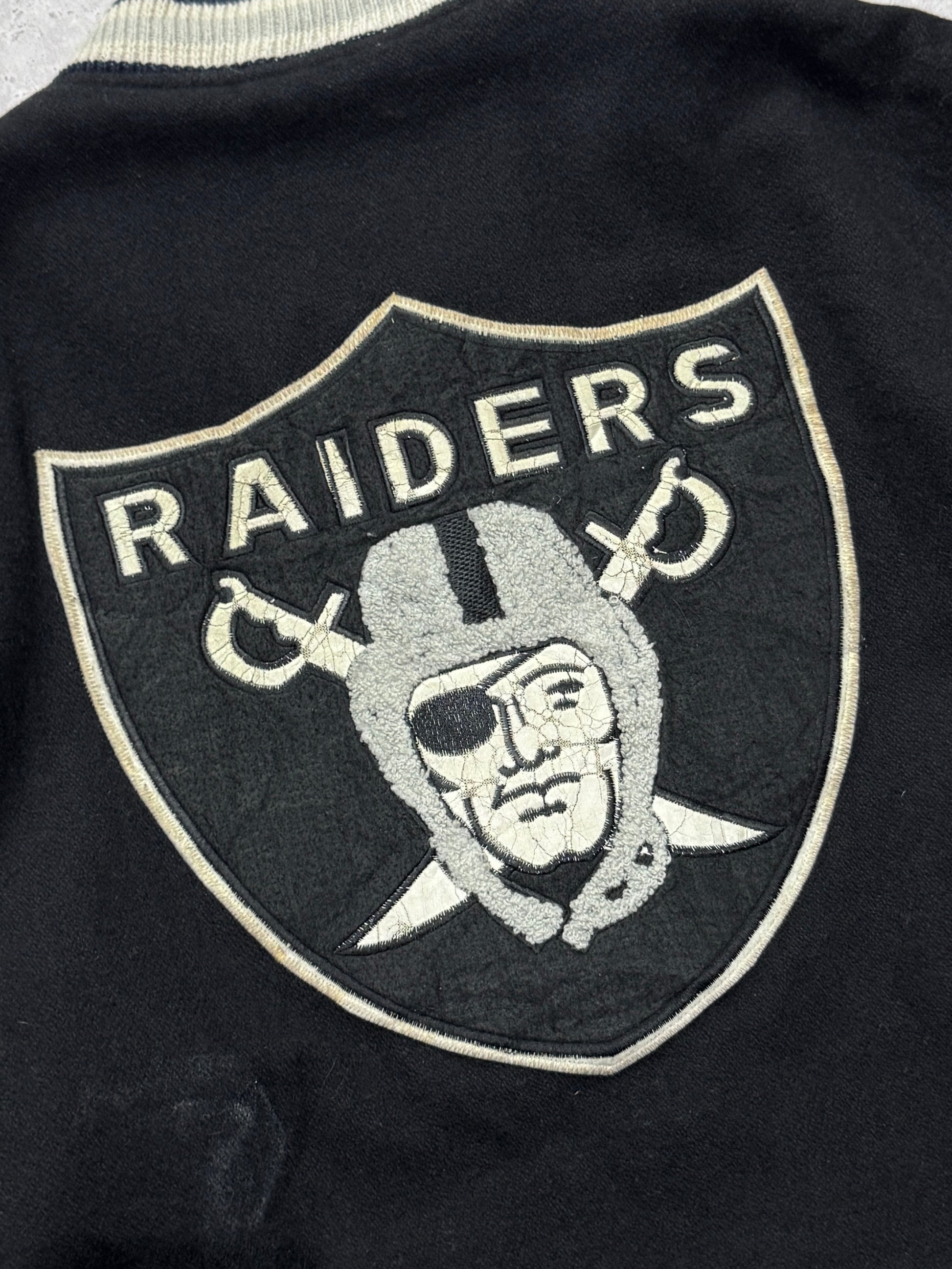 Vintage 90s Los Angeles Raiders NFL Varsity Jacket (XL)