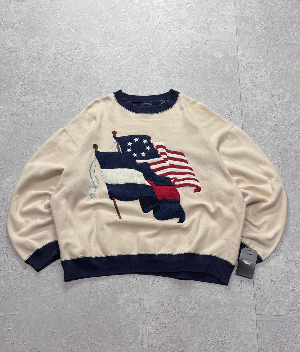 Vintage 90s Tommy Hilfiger Flag Sweater (L)