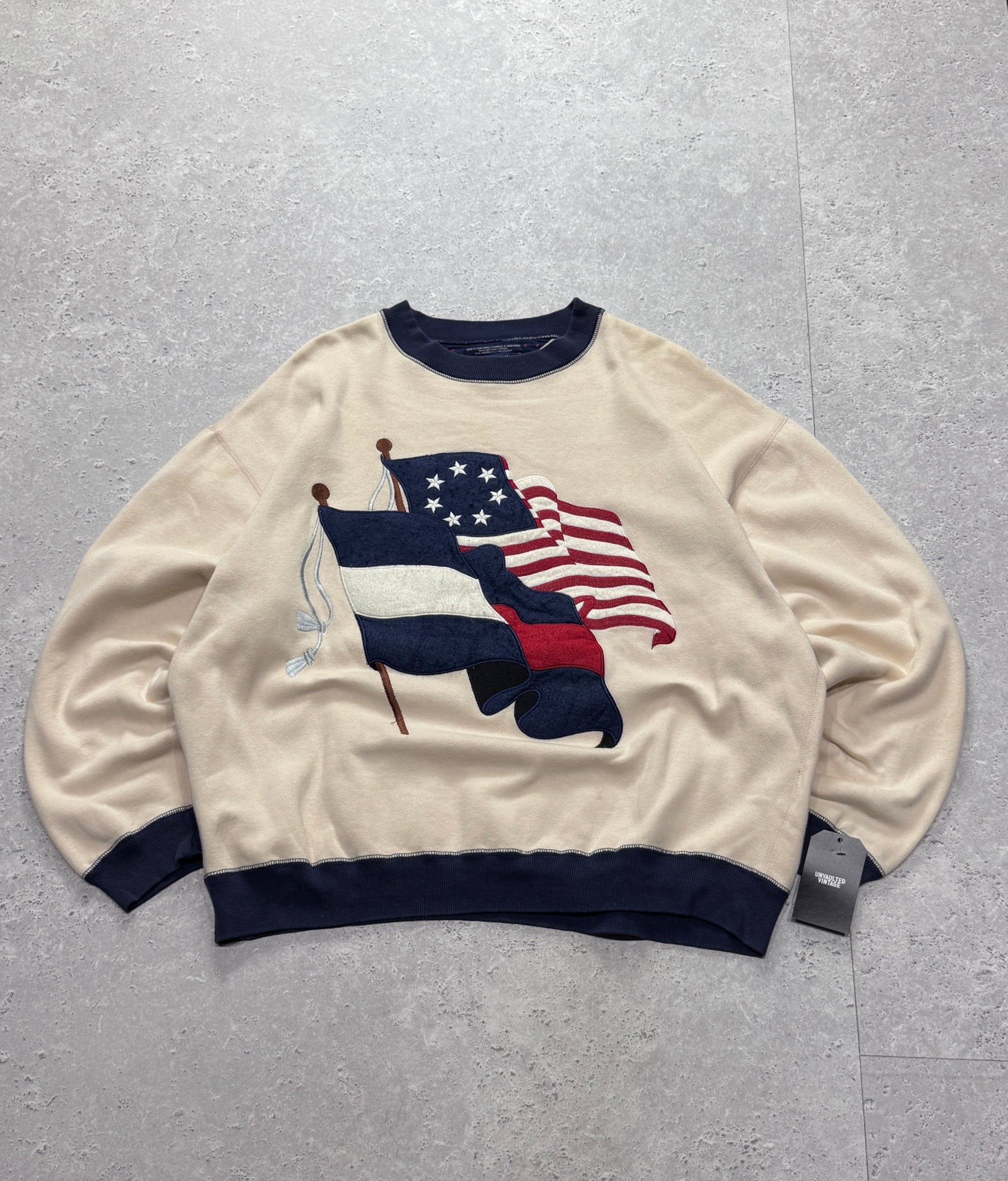 Vintage 90s Tommy Hilfiger Flag Sweater (L)