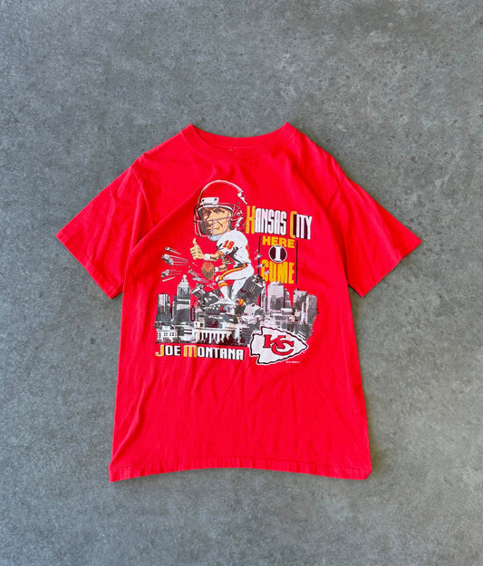 Vintage 93' Joe Montana KC Chiefs Tee (L)