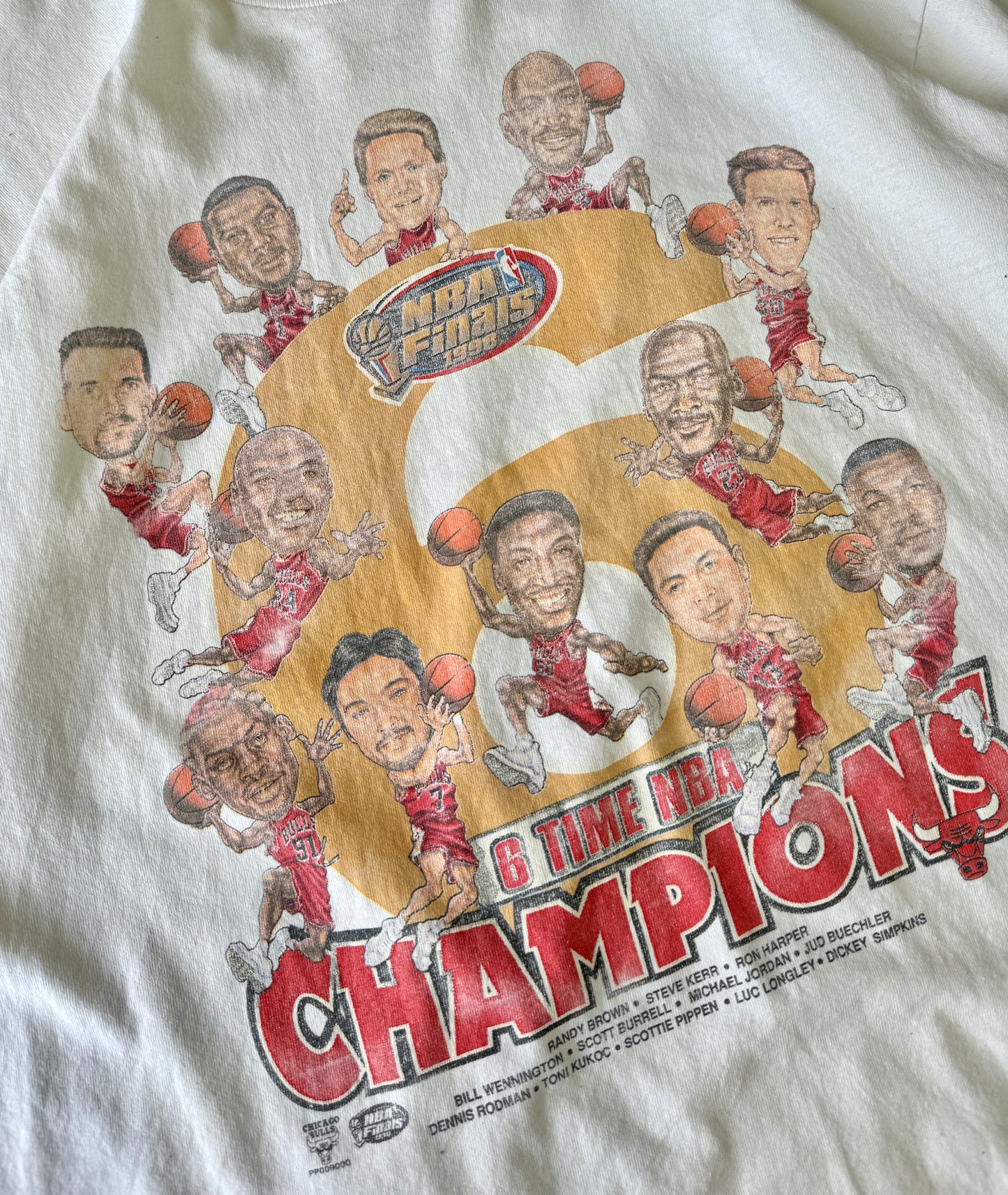 *RARE* Vintage 96' Chicago Bulls Champs Caricature Tee (L)