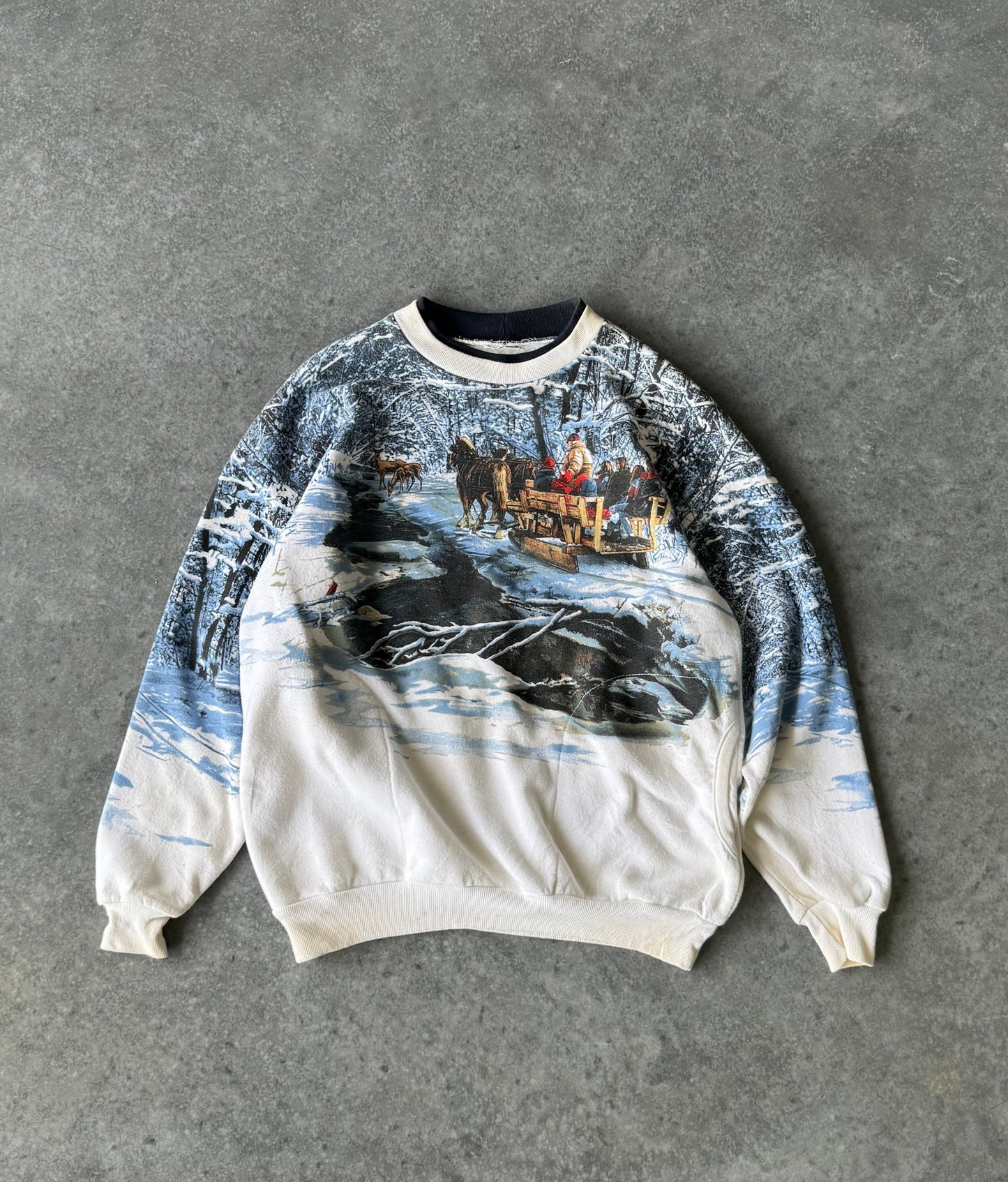 Vintage 90s Winter AOP Sweater (S)