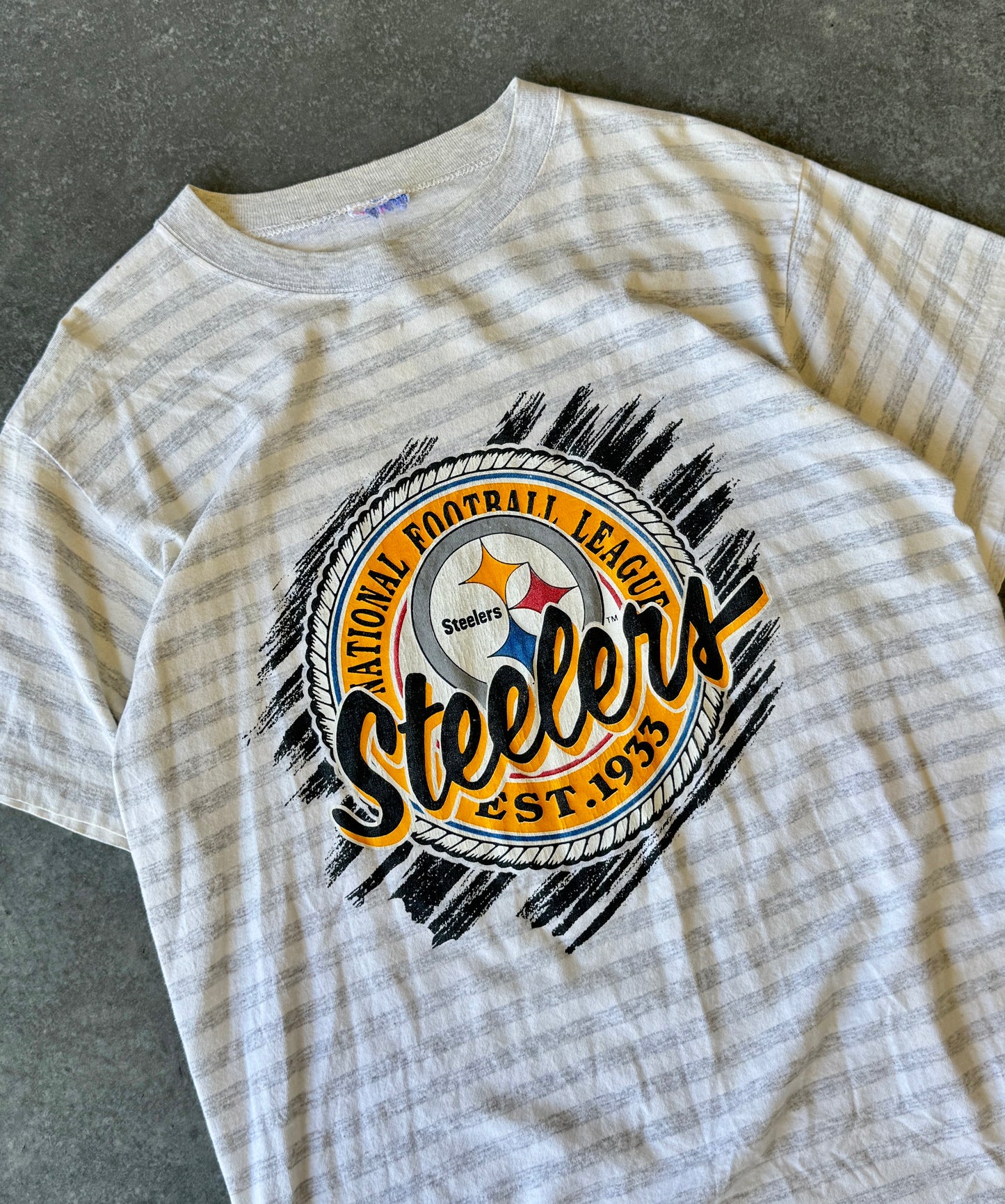 Vintage Pittsburgh Steelers Striped Tee (M)