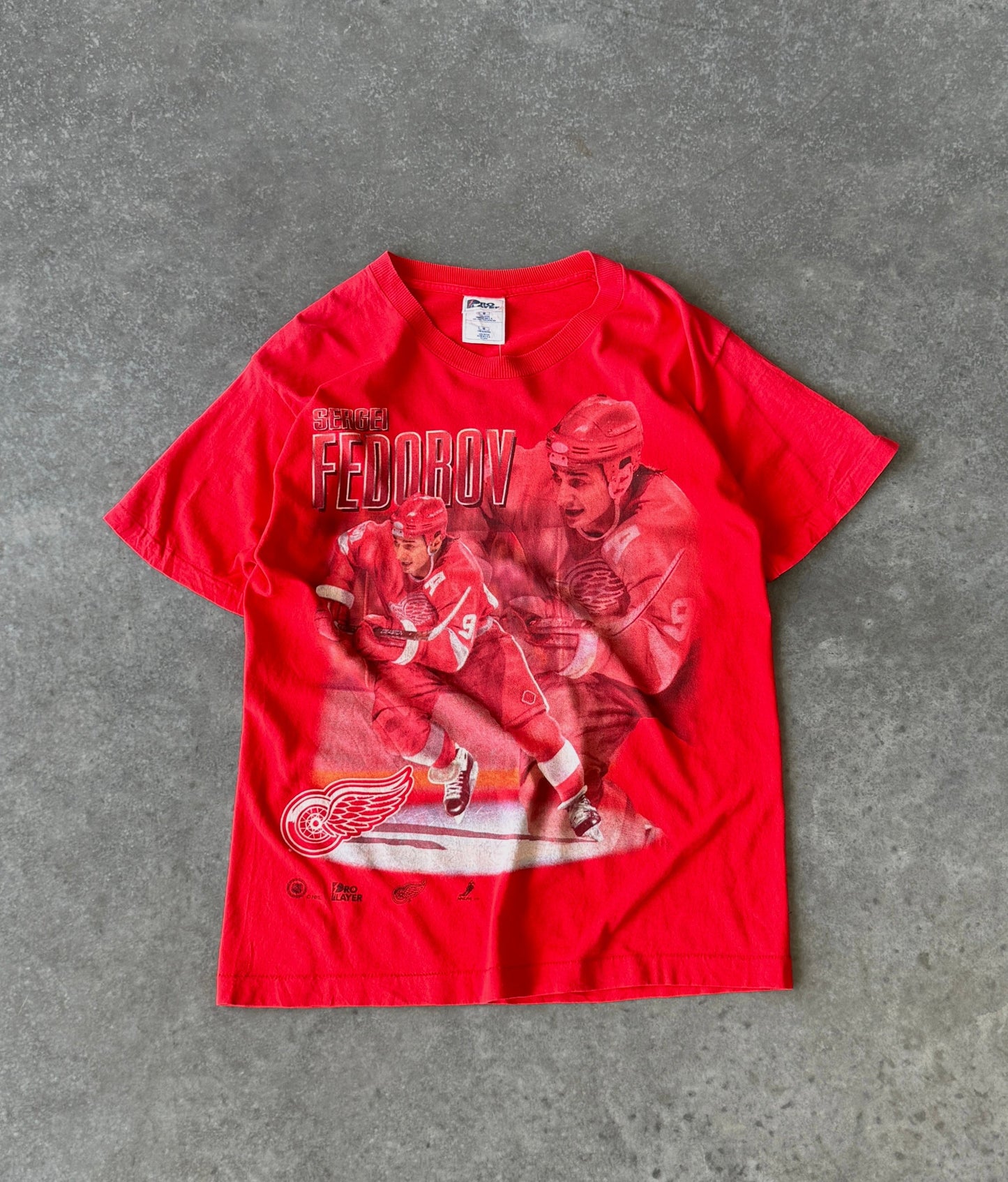 Vintage 90s Sergei Fedorov Redwings Player Tee (M)