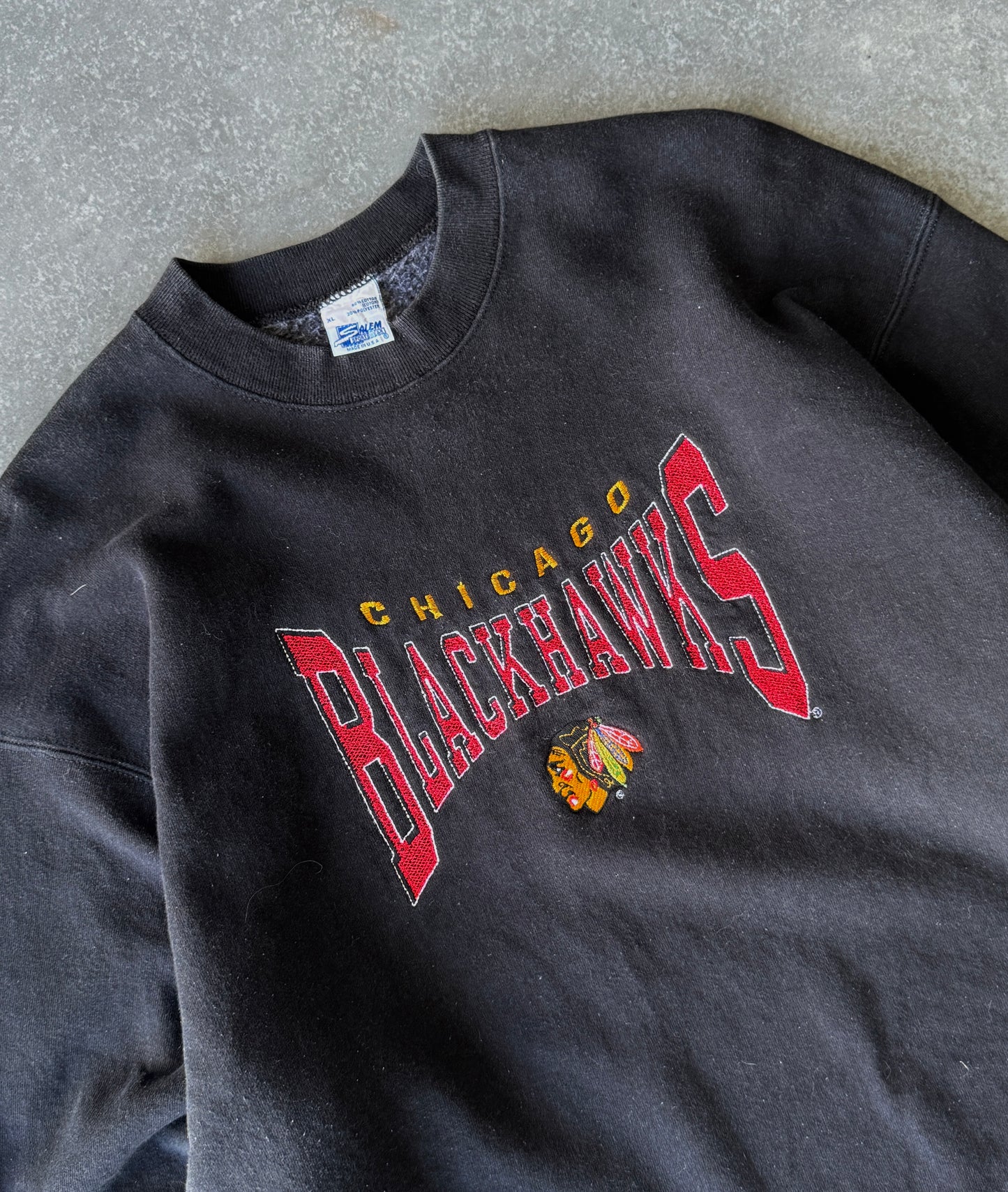 Vintage Chicago Blackhawks Embroidered Sweater (XL)