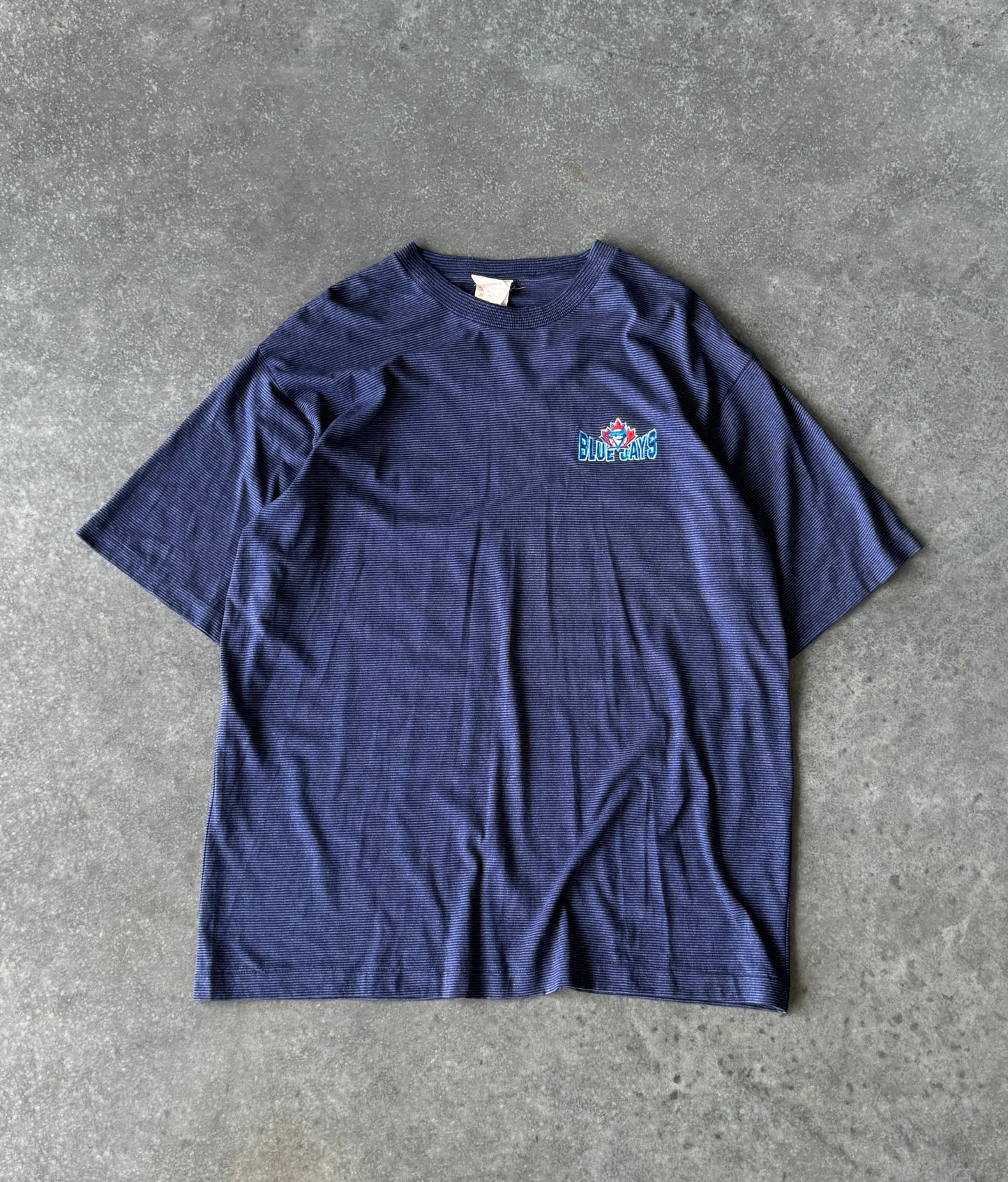 Vintage Toronto Blue Jays Embroidered Stripe Tee (2XL)